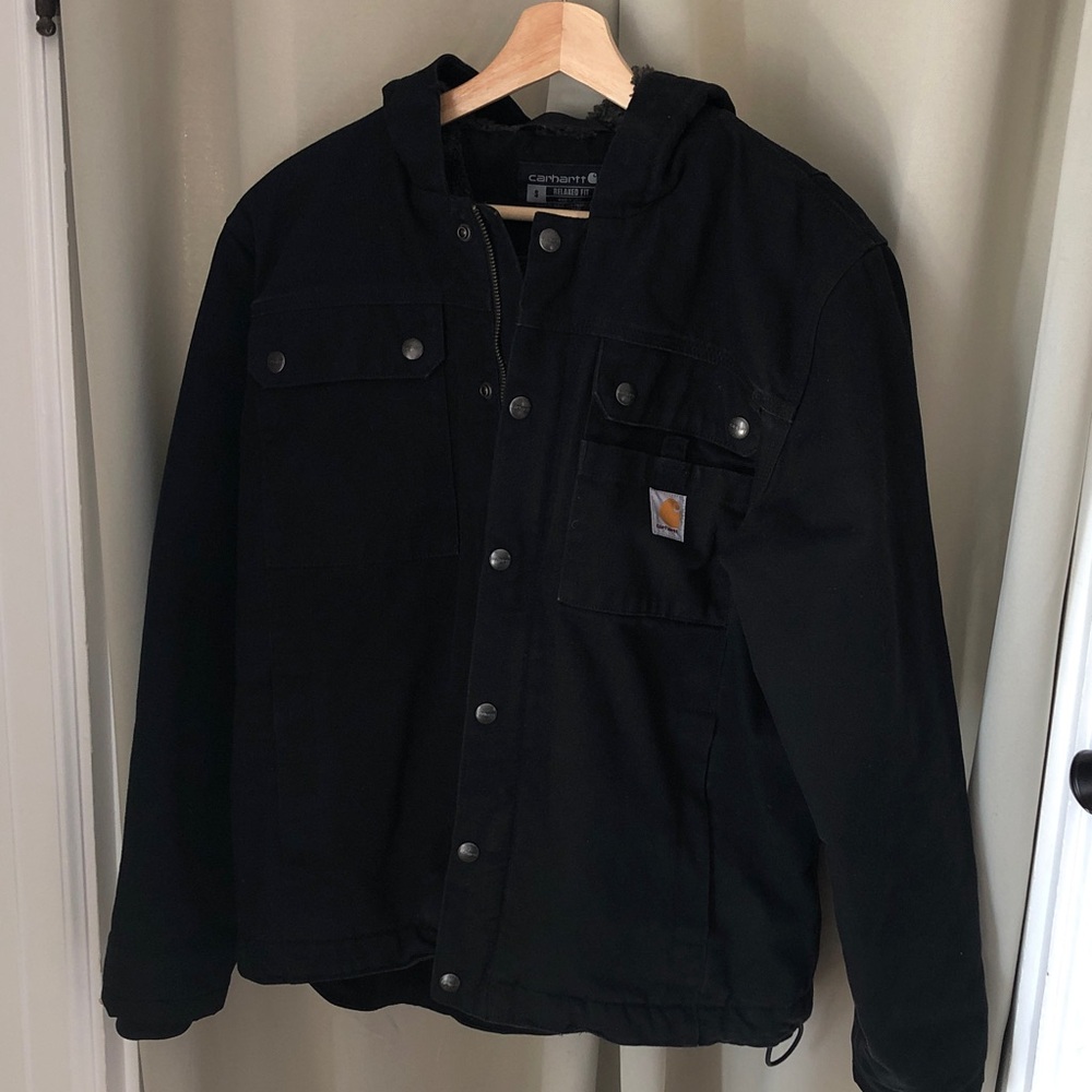 MEN'S SHERPA-LINED UTILITY JACKET - RELAXED FIT - WASHED DUCK - Picture 2 of 12